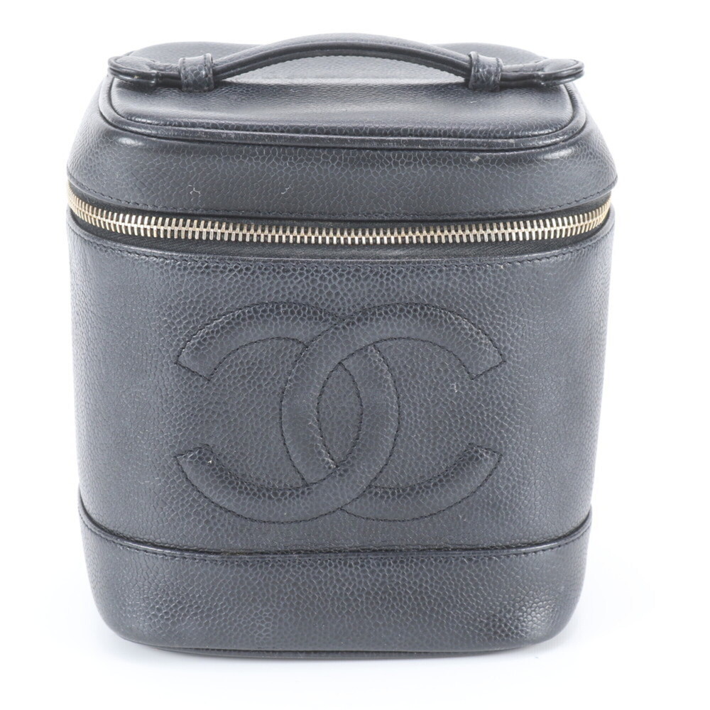 Chanel Caviar Leather Coco Mark Vanity Pouch with Serial Seal - Handbag for W...